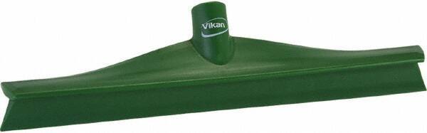 Vikan - 15-3/4" Rubber Blade Floor Squeegee - Single Edge, Green, Plastic Holder - Eagle Tool & Supply