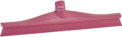 Vikan - 15-3/4" Rubber Blade Floor Squeegee - Single Edge, Pink, Plastic Holder - Eagle Tool & Supply