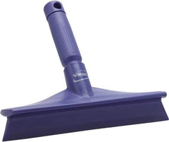 Vikan - 9.84" Rubber Blade Bench Squeegee - Single Edge, Purple, Plastic Holder - Eagle Tool & Supply