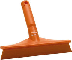 Vikan - 9.84" Rubber Blade Bench Squeegee - Single Edge, Orange, Plastic Holder - Eagle Tool & Supply