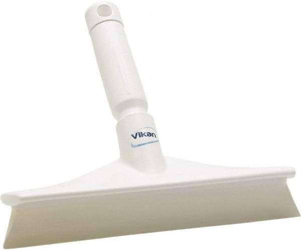 Vikan - 9.84" Rubber Blade Bench Squeegee - Single Edge, White, Plastic Holder - Eagle Tool & Supply