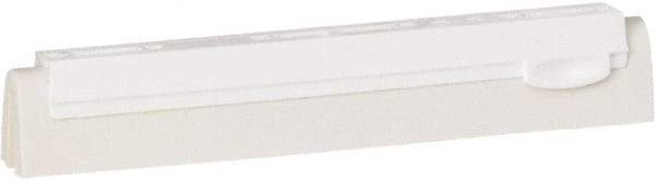 Vikan - 10" Foam Rubber Blade Squeegee Refill - Double Edge, White, Plastic Holder - Eagle Tool & Supply