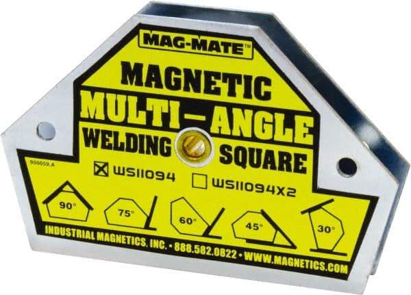 Mag-Mate - 4-3/8" Wide x 3/4" Deep x 3" High, Rare Earth Magnetic Welding & Fabrication Square - 55 Lb Average Pull Force - Eagle Tool & Supply