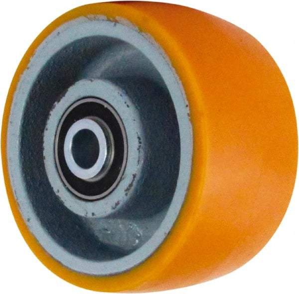 Caster Connection - 6 Inch Diameter x 3 Inch Wide, Polyurethane on Iron Caster Wheel - 2,000 Lb. Capacity, 3-1/4 Inch Hub Length, 3/4 Inch Axle Diameter, Sealed Precision Ball Bearing - Eagle Tool & Supply