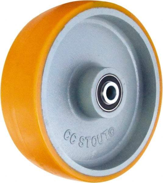 Caster Connection - 10 Inch Diameter x 3 Inch Wide, Polyurethane on Iron Caster Wheel - 2,750 Lb. Capacity, 3-1/4 Inch Hub Length, 3/4 Inch Axle Diameter, Sealed Precision Ball Bearing - Eagle Tool & Supply