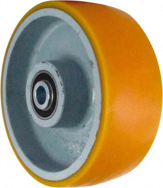 Caster Connection - 8 Inch Diameter x 3 Inch Wide, Polyurethane on Iron Caster Wheel - 2,300 Lb. Capacity, 3-1/4 Inch Hub Length, 3/4 Inch Axle Diameter, Sealed Precision Ball Bearing - Eagle Tool & Supply