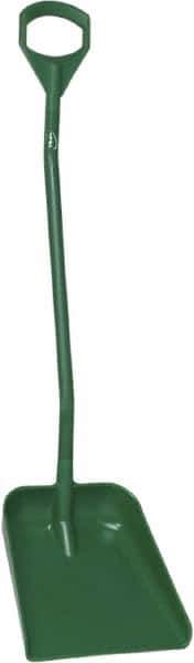 Vikan - 14-3/4" High Square Plastic Shovel - 39" Long D-Grip Handle - Eagle Tool & Supply