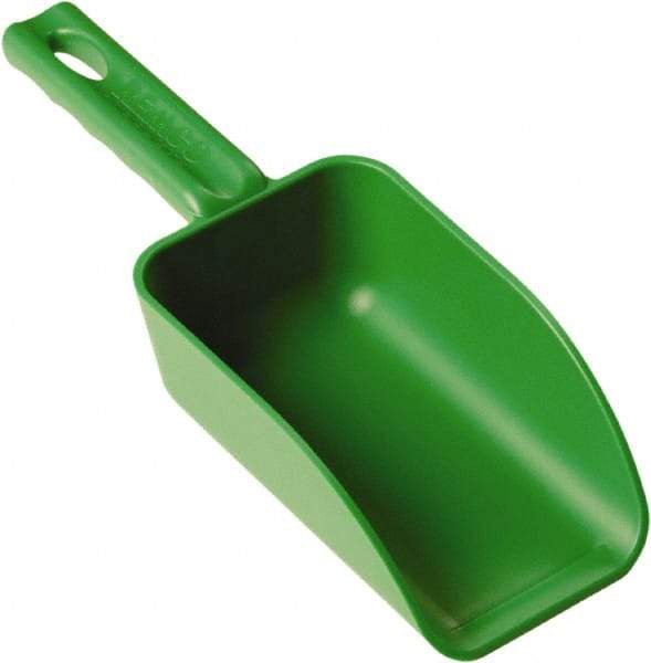 Remco - 16 oz Green Polypropylene Flat Bottom Scoop - 3.2" Wide x 2" Deep Bowl, 10.4" OAL - Eagle Tool & Supply