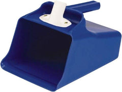 Remco - 128 oz Blue Polypropylene Flat Bottom Scoop - 8.7" Wide x 7.3" Deep Bowl, 11" OAL - Eagle Tool & Supply