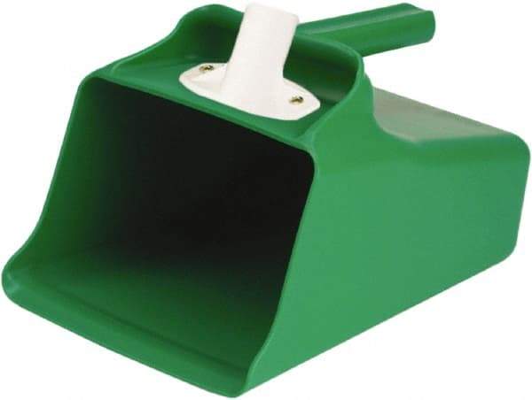 Remco - 128 oz Green Polypropylene Flat Bottom Scoop - 8.7" Wide x 7.3" Deep Bowl, 11" OAL - Eagle Tool & Supply