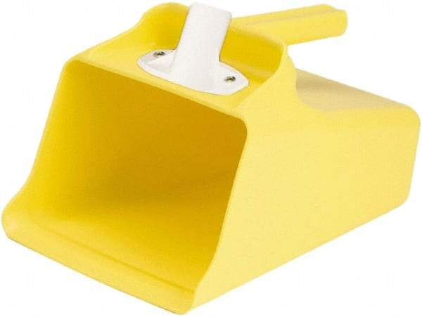 Remco - 128 oz Yellow Polypropylene Flat Bottom Scoop - 8.7" Wide x 7.3" Deep Bowl, 11" OAL - Eagle Tool & Supply