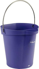 Vikan - 1-1/2 Gal, Polypropylene Round Purple Single Pail with Pour Spout - Handle Included - Eagle Tool & Supply