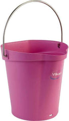 Vikan - 1-1/2 Gal, Polypropylene Round Pink Single Pail with Pour Spout - Handle Included - Eagle Tool & Supply