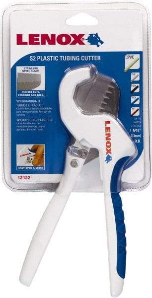 Lenox - 1-5/16" to 1" Pipe Capacity, Tube Cutter - Cuts Plastic, Rubber, PVC, CPVC - Eagle Tool & Supply