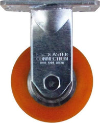 Caster Connection - 4" Diam x 2" Wide x 5-5/8" OAH Top Plate Mount Rigid Caster - Polyurethane, 700 Lb Capacity, Sealed Precision Ball Bearing, 4 x 4-1/2" Plate - Eagle Tool & Supply