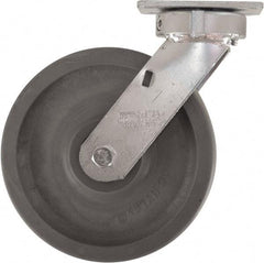 Caster Connection - 8" Diam x 2" Wide x 9-1/2" OAH Top Plate Mount Swivel Caster - High Grade Nylon, 2,000 Lb Capacity, Sealed Precision Ball Bearing, 4 x 4-1/2" Plate - Eagle Tool & Supply