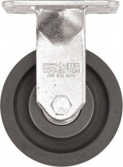 Caster Connection - 5" Diam x 2" Wide x 6-1/2" OAH Top Plate Mount Rigid Caster - High Grade Nylon, 1,200 Lb Capacity, Sealed Precision Ball Bearing, 4 x 4-1/2" Plate - Eagle Tool & Supply