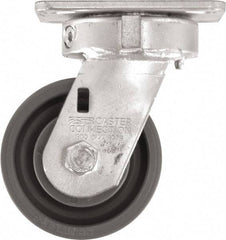 Caster Connection - 4" Diam x 2" Wide x 5-5/8" OAH Top Plate Mount Swivel Caster - High Grade Nylon, 1,000 Lb Capacity, Sealed Precision Ball Bearing, 4 x 4-1/2" Plate - Eagle Tool & Supply