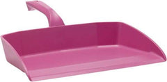 Vikan - 12-1/2" Wide Handheld Dustpan - Plastic Body, 4-1/2" Handle, Pink - Eagle Tool & Supply