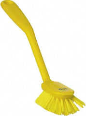 Vikan - 1" Bristle Length, Polyester Food Service Brush - 2-11/16" Long x 1" Wide Head, 10-1/2" OAL, Yellow, Polypropylene Block - Eagle Tool & Supply