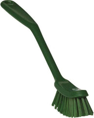 Vikan - 1" Bristle Length, Polyester Food Service Brush - 2-7/8" Long x 1" Wide Head, 11" OAL, Green, Polypropylene Block - Eagle Tool & Supply