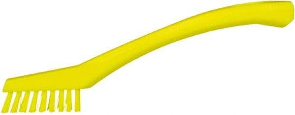 Vikan - 5/8" Bristle Length, Polyester Food Service Brush - 2-5/16" Long x 1/2" Wide Head, 8" OAL, Yellow, Polypropylene Block - Eagle Tool & Supply