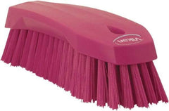 Vikan - 1.3" Bristle Length, Polyester Utility Scrub Brush - 7" Long x 3" Wide Head, 8" OAL, Pink, Polypropylene Block - Eagle Tool & Supply