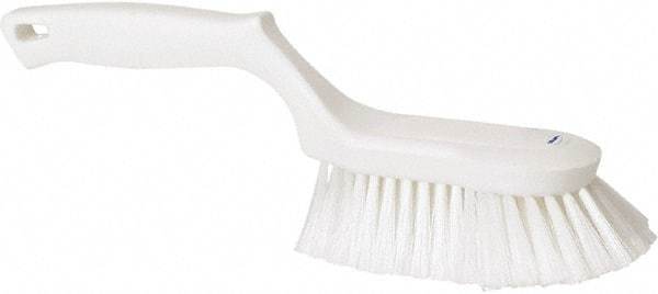 Vikan - 2" Bristle Length, Polyester Wash Brush - 5-13/16" Long x 5" Wide Head, 13-1/2" OAL, White, Polypropylene Block - Eagle Tool & Supply