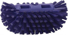 Vikan - 1-1/2" Bristle Length, Polyester Utility Scrub Brush - 5-1/2" Wide Head, 8" OAL, European Threaded Handle, Purple, Polypropylene Block - Eagle Tool & Supply