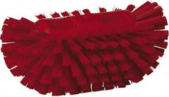 Vikan - 1-1/2" Bristle Length, Polyester Utility Scrub Brush - 5-1/2" Wide Head, 8" OAL, European Threaded Handle, Red, Polypropylene Block - Eagle Tool & Supply