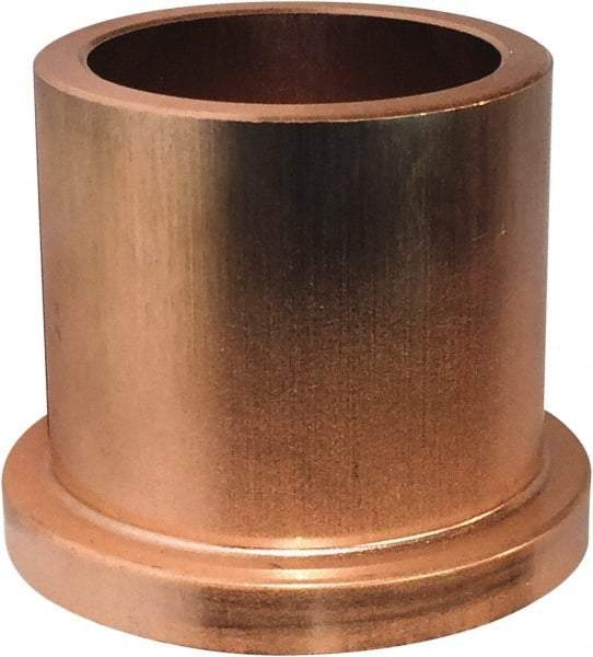 Bunting Bearing - 1/2" Inside x 3/4" Outside Diam, Powdered Metal Flanged Bearing - 1" Flange Outside Diam, 1/8" Flange Thickness, 1" OAL - Eagle Tool & Supply