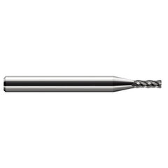 Miniature End Mills - Stub & Standard - 0.0300″ Cutter Diameter × 0.0030″ Radius × 0.0900″ Length of Cut Carbide Corner Radius End Mill, 4 Flutes - Exact Industrial Supply