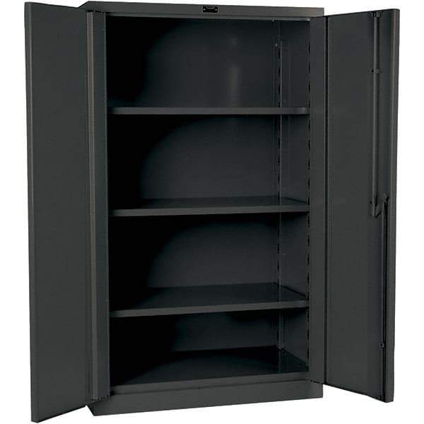 Hallowell - 3 Shelf Locking Storage Cabinet - Steel, 36" Wide x 21" Deep x 60" High, Gray - Eagle Tool & Supply