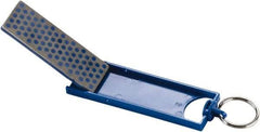 Lenox - 3" OAL Medium Retractable Sharpener Diamond File - 1" Wide x 1/4" Thick, 3 LOC, Blue - Eagle Tool & Supply