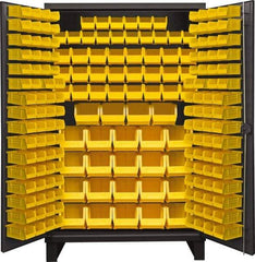 Durham - 192 Bin Storage Cabinet - Steel, 48" Wide x 24" Deep x 78" High, Gray - Eagle Tool & Supply