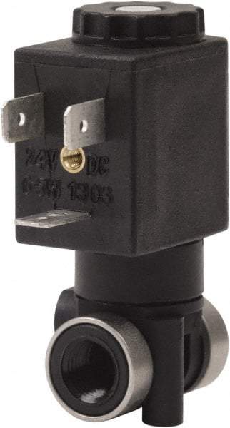 Spartan Scientific - 1/8" NPT Port, 3 Way, 2 Position, Composite Solenoid Valve - Normally Closed, Viton Seal - Eagle Tool & Supply