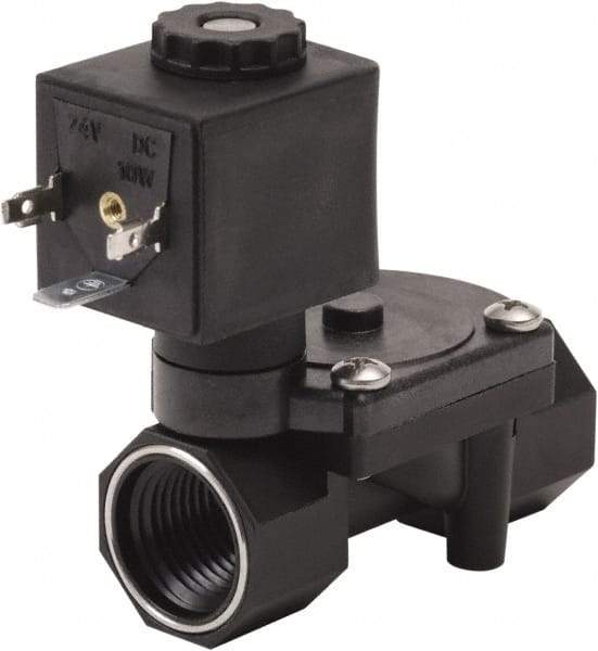 Spartan Scientific - 1/4" NPT Port, 2 Way, 2 Position, Glass Filled Nylon Solenoid Valve - Normally Open, Viton Seal - Eagle Tool & Supply