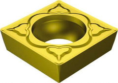 Sandvik Coromant - SCMT433 MM Grade 2025 Carbide Turning Insert - TiCN/Al2O3/TiN Finish, 90° Square, 1/2" Inscr Circle, 3/16" Thick, 3/64" Corner Radius - Eagle Tool & Supply