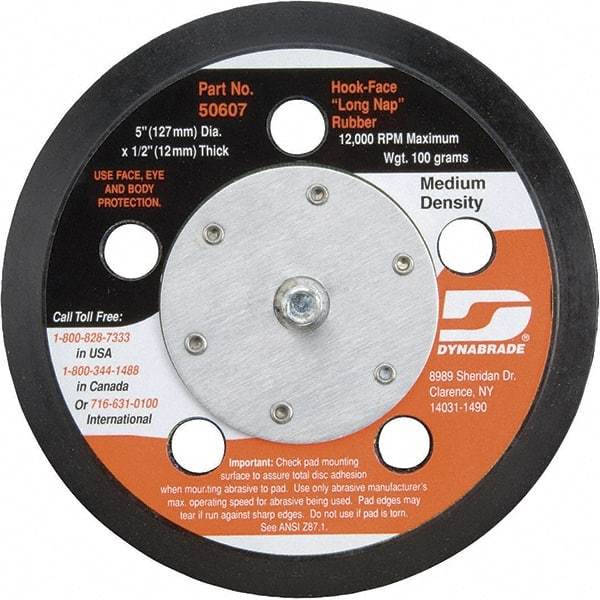 Dynabrade - 5" Diam Disc Backing Vacuum Replacement Pad - Medium Density, 12,000 RPM - Eagle Tool & Supply