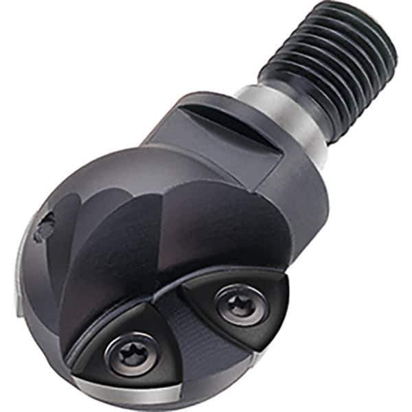 Walter - 20mm Cut Diam, 15mm Max Depth of Cut, 14.5mm Shank Diam, 43mm OAL, Indexable Ball Nose End Mill - 22,200 Max RPM - Eagle Tool & Supply