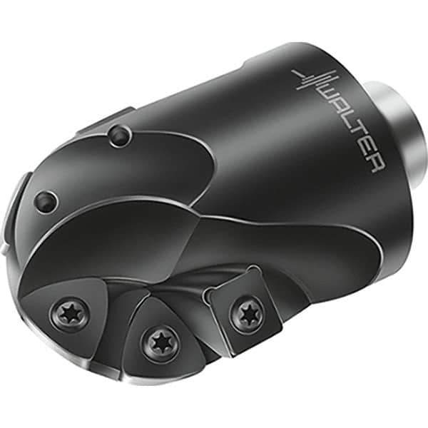 Walter - 50mm Cut Diam, 77mm Max Depth of Cut, 50mm Shank Diam, 117mm OAL, Indexable Ball Nose End Mill - 7,600 Max RPM - Eagle Tool & Supply