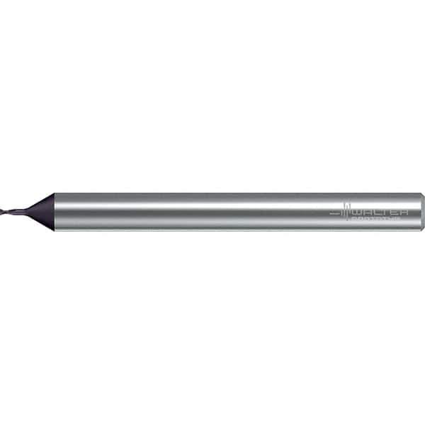 Walter-Prototyp - 0.8mm, 2 Flute, Solid Carbide, 0.08mm End Mill - 2-1/8" OAL, 30° Helix, Right Hand Flute, 3mm LOC, Right Hand Cut - Eagle Tool & Supply