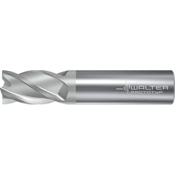 Walter-Prototyp - 12.7mm, 4 Flute, Solid Carbide, 0.762mm End Mill - 3-1/2" OAL, 38° Helix, Right Hand Flute, 25mm LOC, Right Hand Cut - Eagle Tool & Supply