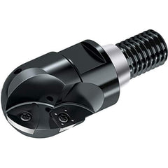 Walter - 25mm Cut Diam, 18mm Max Depth of Cut, 22mm Shank Diam, 58mm OAL, Indexable Ball Nose End Mill - 26,300 Max RPM - Eagle Tool & Supply