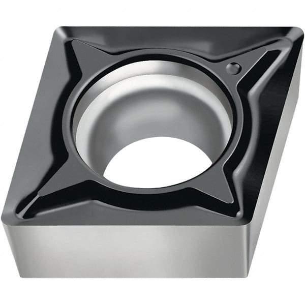 Walter - CCGT FM2 Grade WSM20S Turning Insert - TiAlN+Al2O3+(Al) Finish, 80° Rhombic, 9.53mm Inscr Circle, 3.97mm Thick, 0.4mm Corner Radius - Eagle Tool & Supply