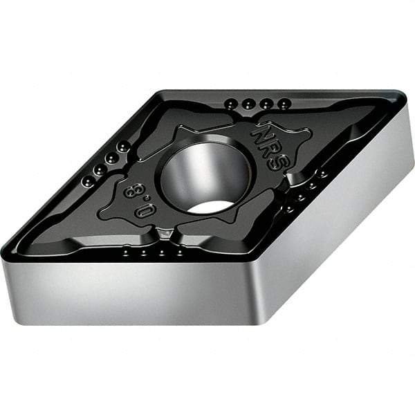 Walter - DNMG NRS Grade WSM10S Turning Insert - TiAlN+Al2O3+(Al) Finish, 55° Rhombic, 12.7mm Inscr Circle, 6.35mm Thick, 0.8mm Corner Radius - Eagle Tool & Supply