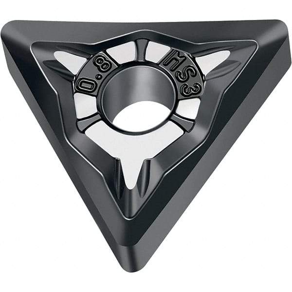 Walter - TNMG MS3 Grade WSM01 Turning Insert - TiAlN+Al2O3+(ZrN) Finish, 60° Triangle, 12.7mm Inscr Circle, 4.76mm Thick, 0.4mm Corner Radius - Eagle Tool & Supply