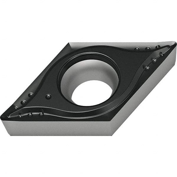 Walter - DPGT MM4 Grade WSM01 Turning Insert - TiAlN+Al2O3+(ZrN) Finish, 55° Rhombic, 9.53mm Inscr Circle, 3.97mm Thick, 0.4mm Corner Radius - Eagle Tool & Supply