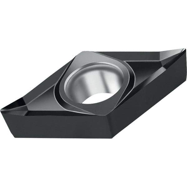Walter - DCGT MN2 Grade WSM01 Turning Insert - TiAlN+Al2O3+(ZrN) Finish, 55° Rhombic, 6.35mm Inscr Circle, 2.38mm Thick, 0.2mm Corner Radius - Eagle Tool & Supply