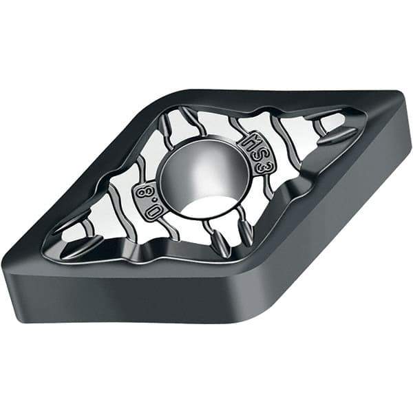 Walter - DNMG MS3 Grade WSM10S Turning Insert - TiAlN+Al2O3+(Al) Finish, 55° Rhombic, 12.7mm Inscr Circle, 4.76mm Thick, 0.8mm Corner Radius - Eagle Tool & Supply